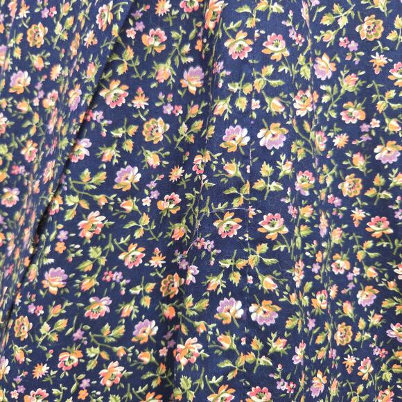 Gunne Sax Peplum Corset Maxi Dress Size XS 7 Navy Floral Vintage 70s Prairie - Picture 9 of 9